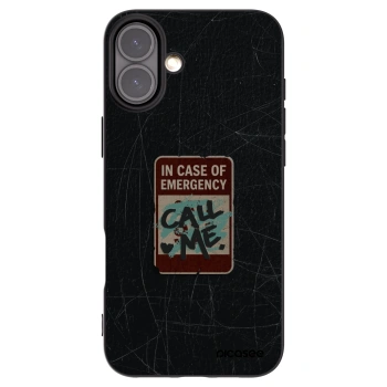 Picasee Μαύρη θήκη σιλικόνης για Apple iPhone 16 Plus - EMERGENCY