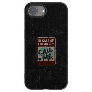 Picasee Μαύρη θήκη σιλικόνης για Apple iPhone 16e - EMERGENCY