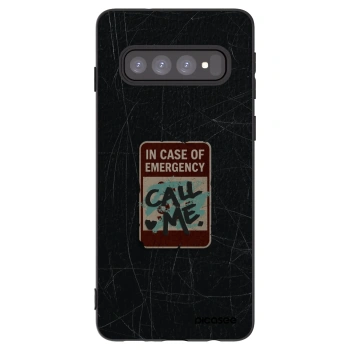 Picasee Μαύρη θήκη σιλικόνης για Samsung Galaxy S10 G973 - EMERGENCY