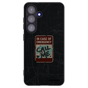 Picasee Μαύρη θήκη σιλικόνης για Samsung Galaxy S25 5G - EMERGENCY