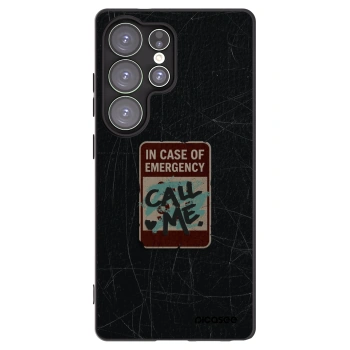 Picasee Μαύρη θήκη σιλικόνης για Samsung Galaxy S25 Ultra 5G - EMERGENCY