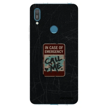 Picasee διαφανής θήκη σιλικόνης Huawei Y7 2019 - EMERGENCY