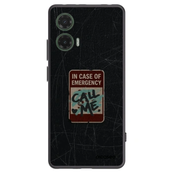 Picasee Μαύρη θήκη σιλικόνης για Motorola Moto G35 5G - EMERGENCY