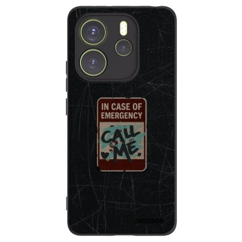 Picasee Μαύρη θήκη σιλικόνης για Xiaomi Redmi Note 14 4G - EMERGENCY