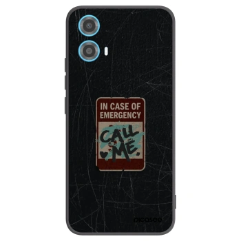 Picasee Μαύρη θήκη σιλικόνης για Motorola Moto G34 5G - EMERGENCY