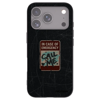 Picasee Μαύρη θήκη σιλικόνης για Apple iPhone 17 Pro - EMERGENCY