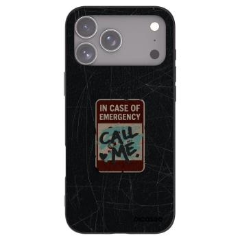Picasee Μαύρη θήκη σιλικόνης για Apple iPhone 17 Pro Max - EMERGENCY