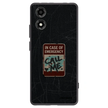 Picasee Μαύρη θήκη σιλικόνης για Motorola Moto E14 - EMERGENCY