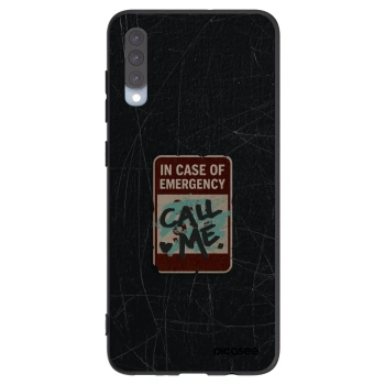 Picasee Μαύρη θήκη σιλικόνης για Samsung Galaxy A70 A705F - EMERGENCY