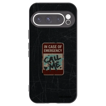 Picasee Μαύρη θήκη σιλικόνης για Google Pixel 9 Pro XL - EMERGENCY