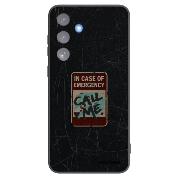 Picasee Μαύρη θήκη σιλικόνης για Samsung Galaxy S25 FE 5G - EMERGENCY