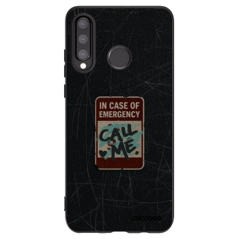 Picasee Μαύρη θήκη σιλικόνης για Huawei P30 Lite - EMERGENCY