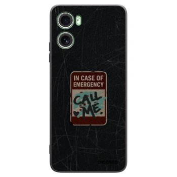 Picasee Μαύρη θήκη σιλικόνης για Motorola Moto G06 - EMERGENCY
