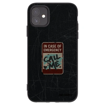 Picasee Μαύρη θήκη σιλικόνης για Apple iPhone 11 - EMERGENCY