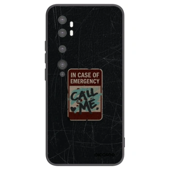 Picasee Μαύρη θήκη σιλικόνης για Xiaomi Mi Note 10 (Pro) - EMERGENCY