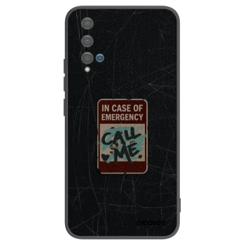 Picasee Μαύρη θήκη σιλικόνης για Huawei Nova 5T - EMERGENCY