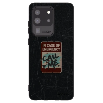 Picasee Μαύρη θήκη σιλικόνης για Samsung Galaxy S20 Ultra 5G G988F - EMERGENCY