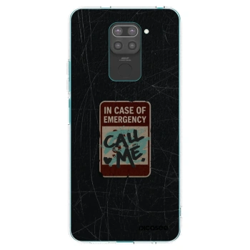 Picasee Μαύρη θήκη σιλικόνης για Xiaomi Redmi Note 9 - EMERGENCY