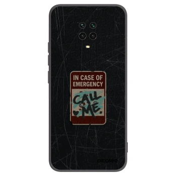 Picasee Μαύρη θήκη σιλικόνης για Xiaomi Redmi Note 9S - EMERGENCY