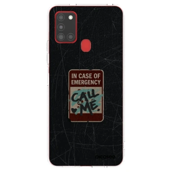 Picasee διαφανής θήκη σιλικόνης Samsung Galaxy A21s - EMERGENCY