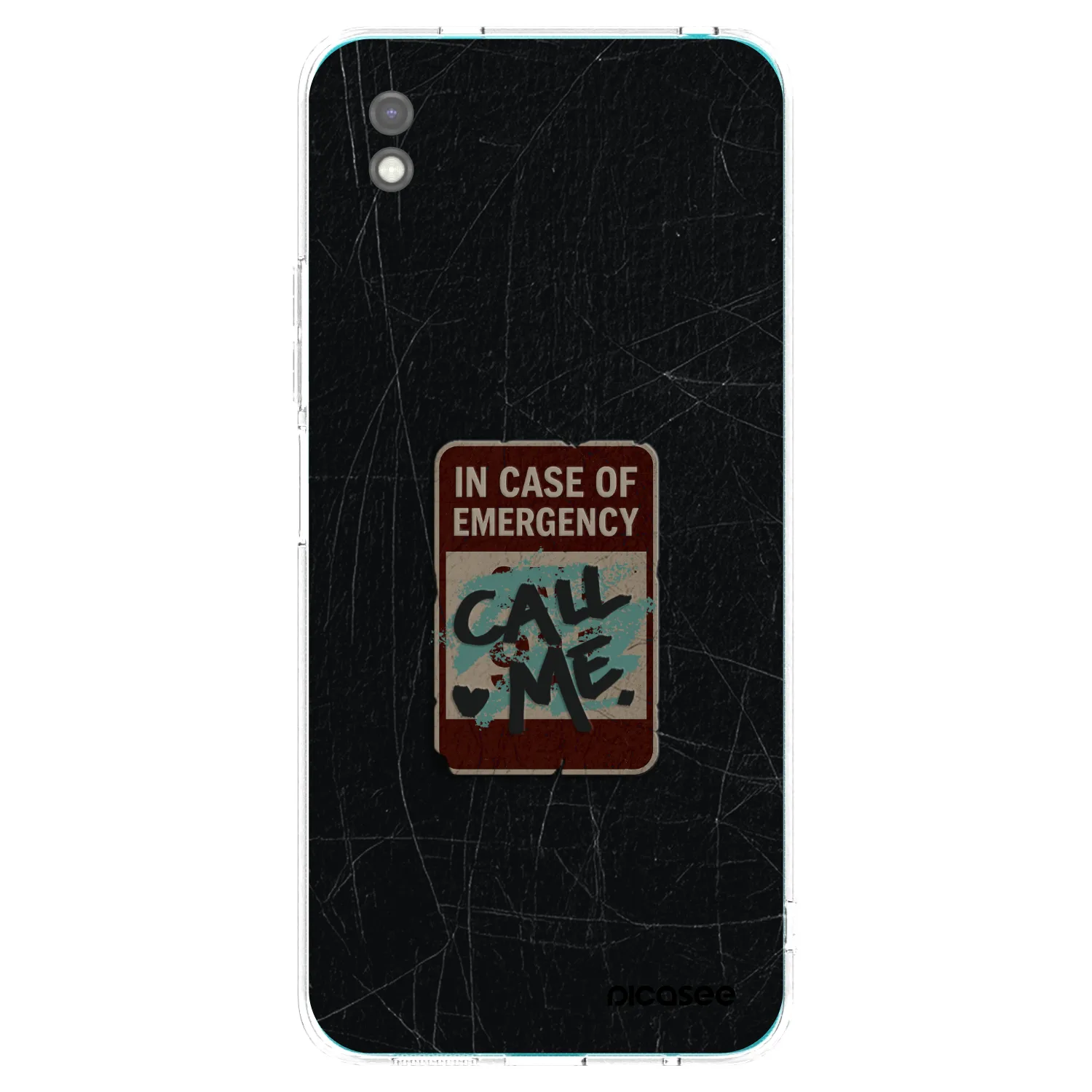 Picasee Μαύρη θήκη σιλικόνης για Xiaomi Redmi 9A - EMERGENCY