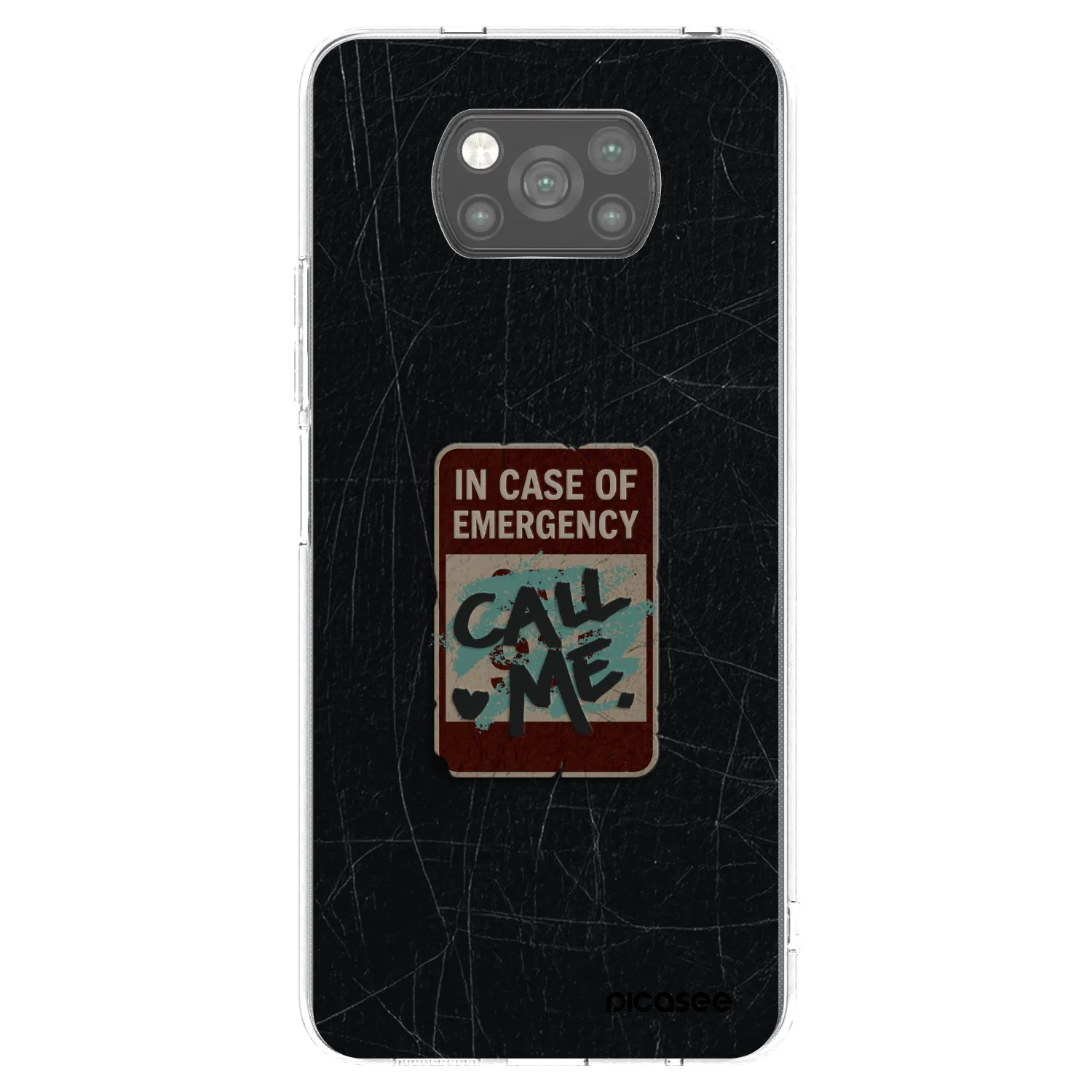 Picasee Μαύρη θήκη σιλικόνης για Xiaomi Poco X3 - EMERGENCY