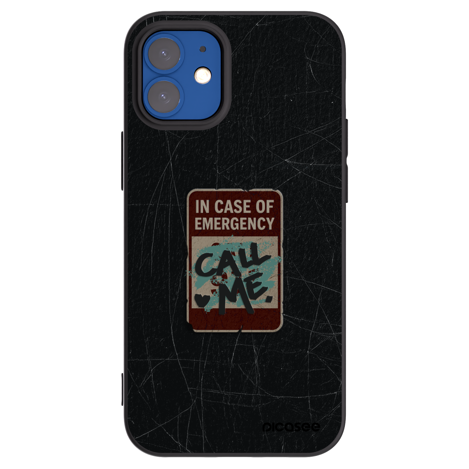 Picasee Μαύρη θήκη σιλικόνης για Apple iPhone 12 mini - EMERGENCY