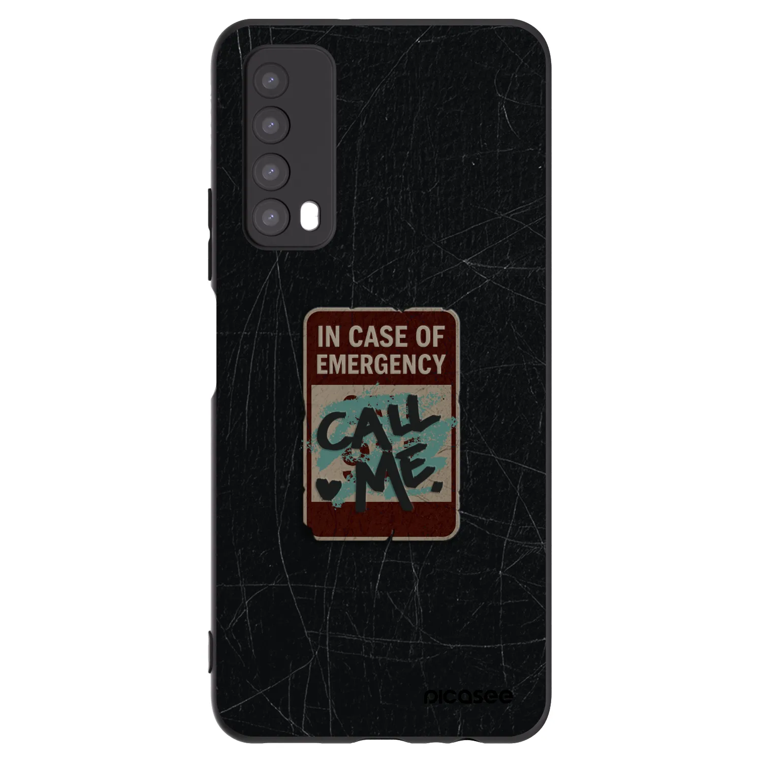 Picasee Μαύρη θήκη σιλικόνης για Huawei P Smart 2021 - EMERGENCY