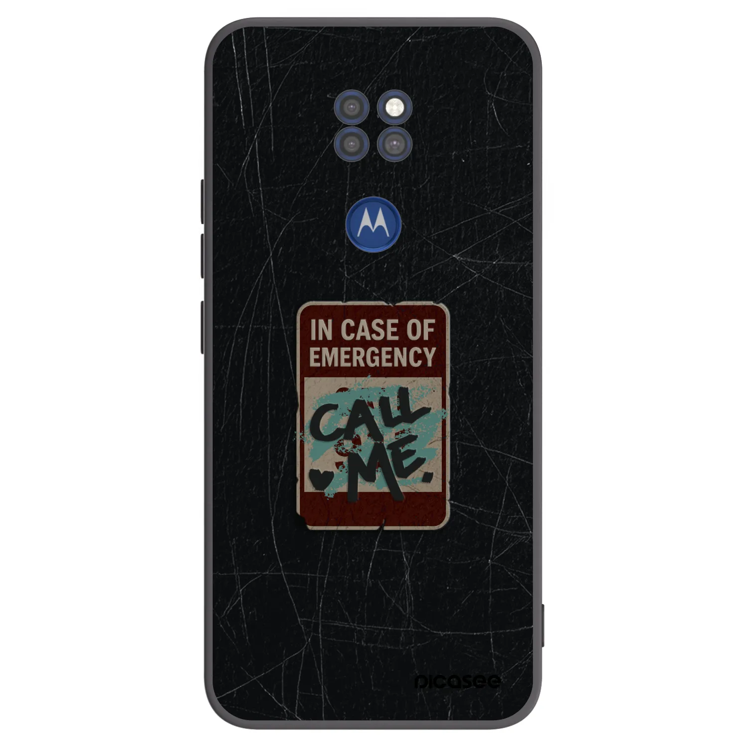 Picasee Μαύρη θήκη σιλικόνης για Motorola Moto G9 Play - EMERGENCY