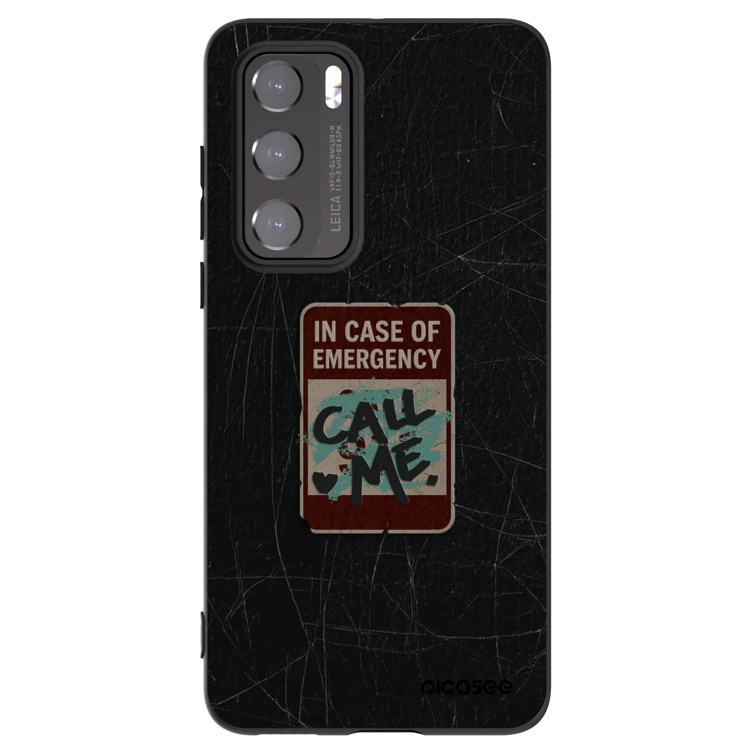Picasee Μαύρη θήκη σιλικόνης για Huawei P40 - EMERGENCY