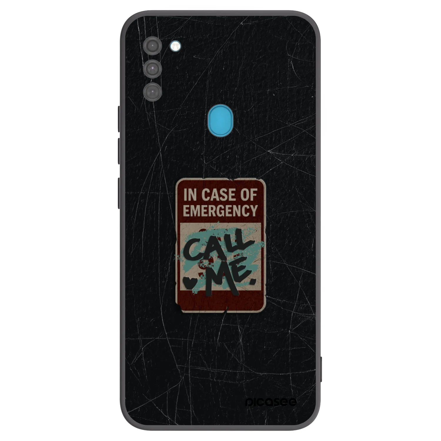 Picasee Μαύρη θήκη σιλικόνης για Samsung Galaxy M11 - EMERGENCY