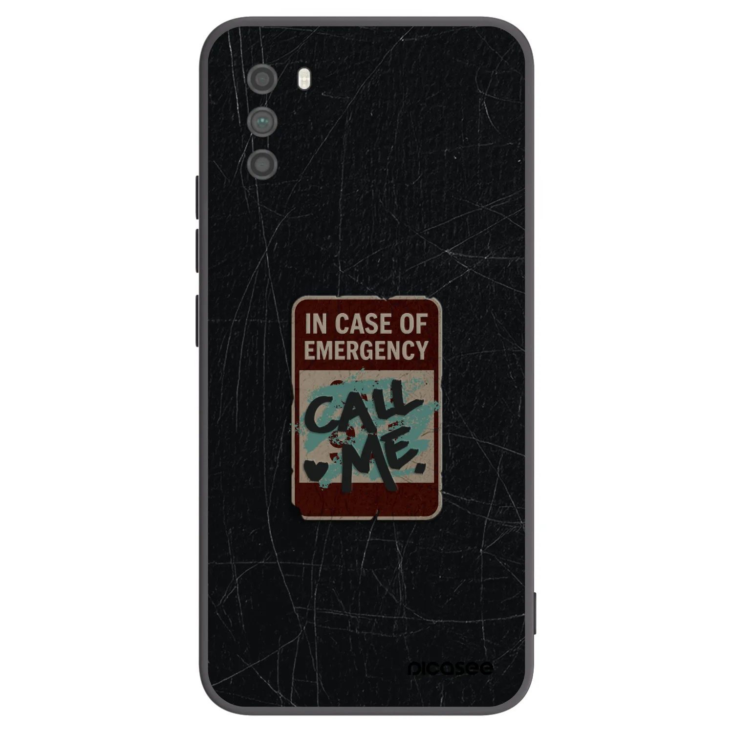 Picasee Μαύρη θήκη σιλικόνης για Xiaomi Poco M3 - EMERGENCY