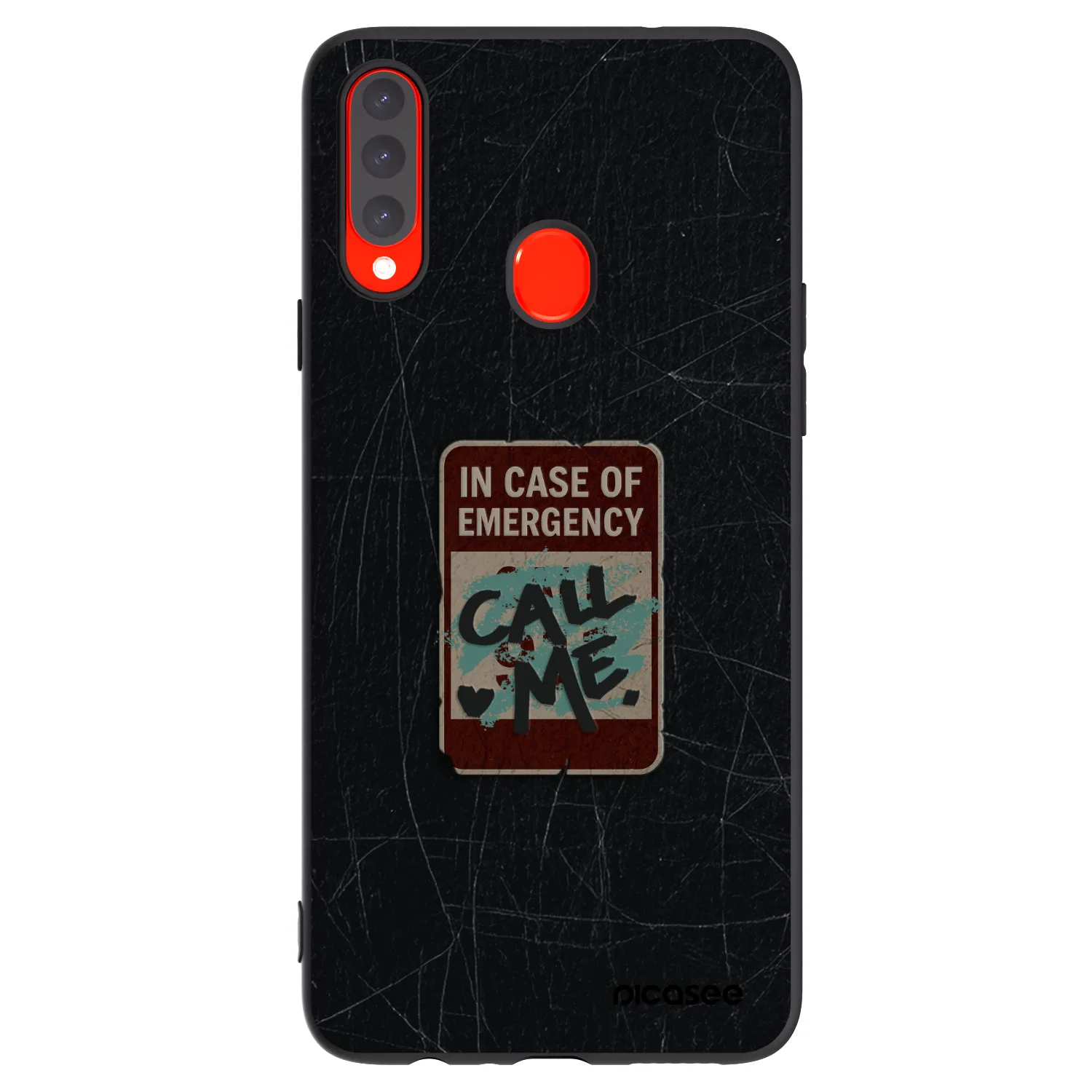 Picasee Μαύρη θήκη σιλικόνης για Samsung Galaxy A20s - EMERGENCY