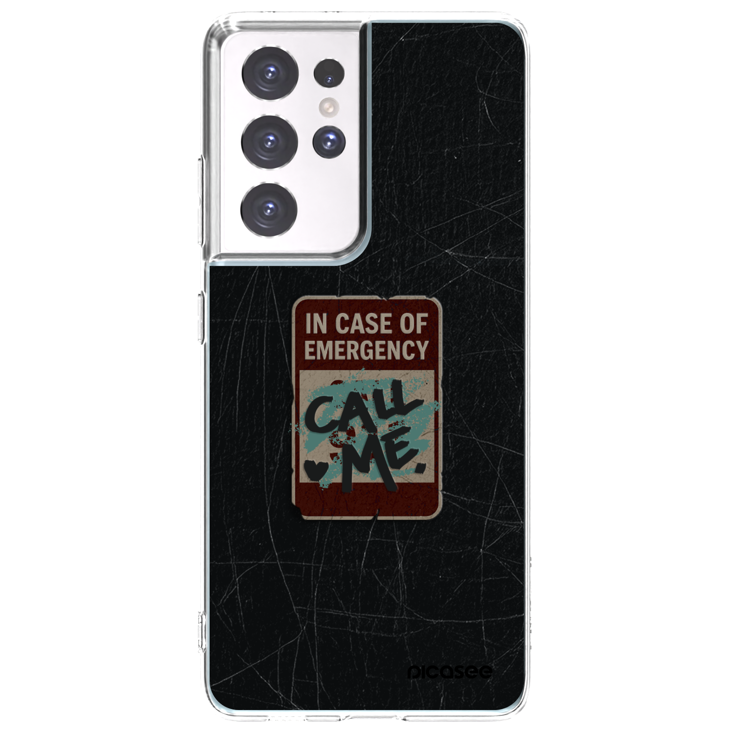 Picasee διαφανής θήκη σιλικόνης Samsung Galaxy S21 Ultra 5G G998B - EMERGENCY