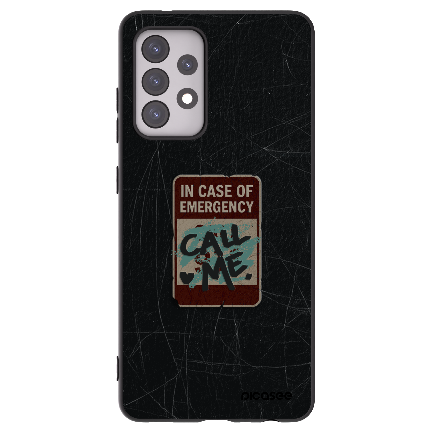 Picasee Μαύρη θήκη σιλικόνης για Samsung Galaxy A52 5G A525F - EMERGENCY
