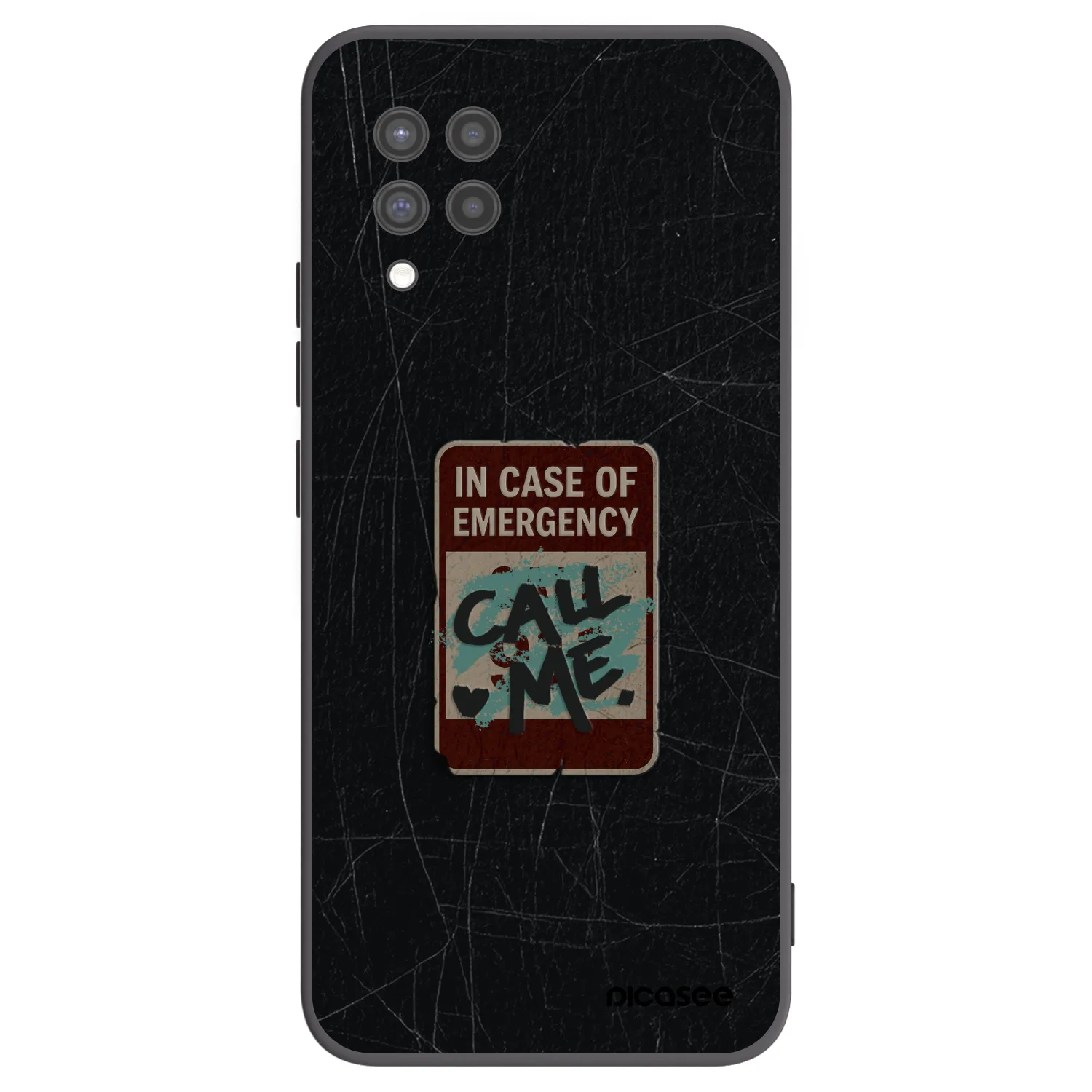 Picasee Μαύρη θήκη σιλικόνης για Samsung Galaxy A42 A426B - EMERGENCY