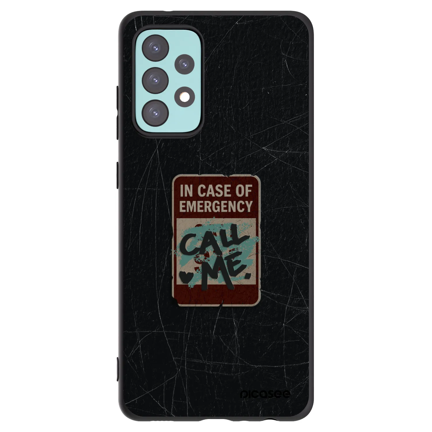 Picasee Μαύρη θήκη σιλικόνης για Samsung Galaxy A72 A725F - EMERGENCY