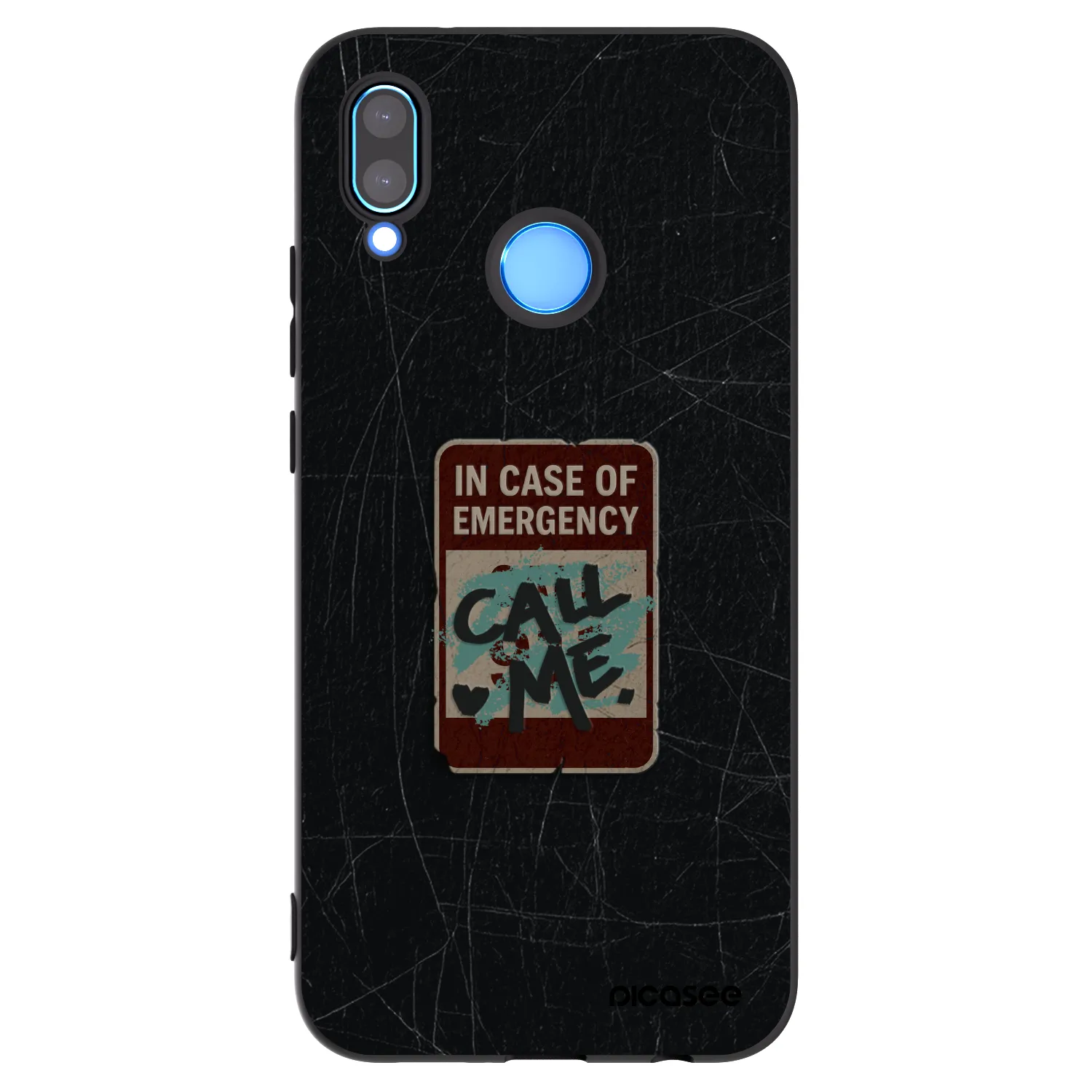Picasee Μαύρη θήκη σιλικόνης για Huawei P20 Lite - EMERGENCY