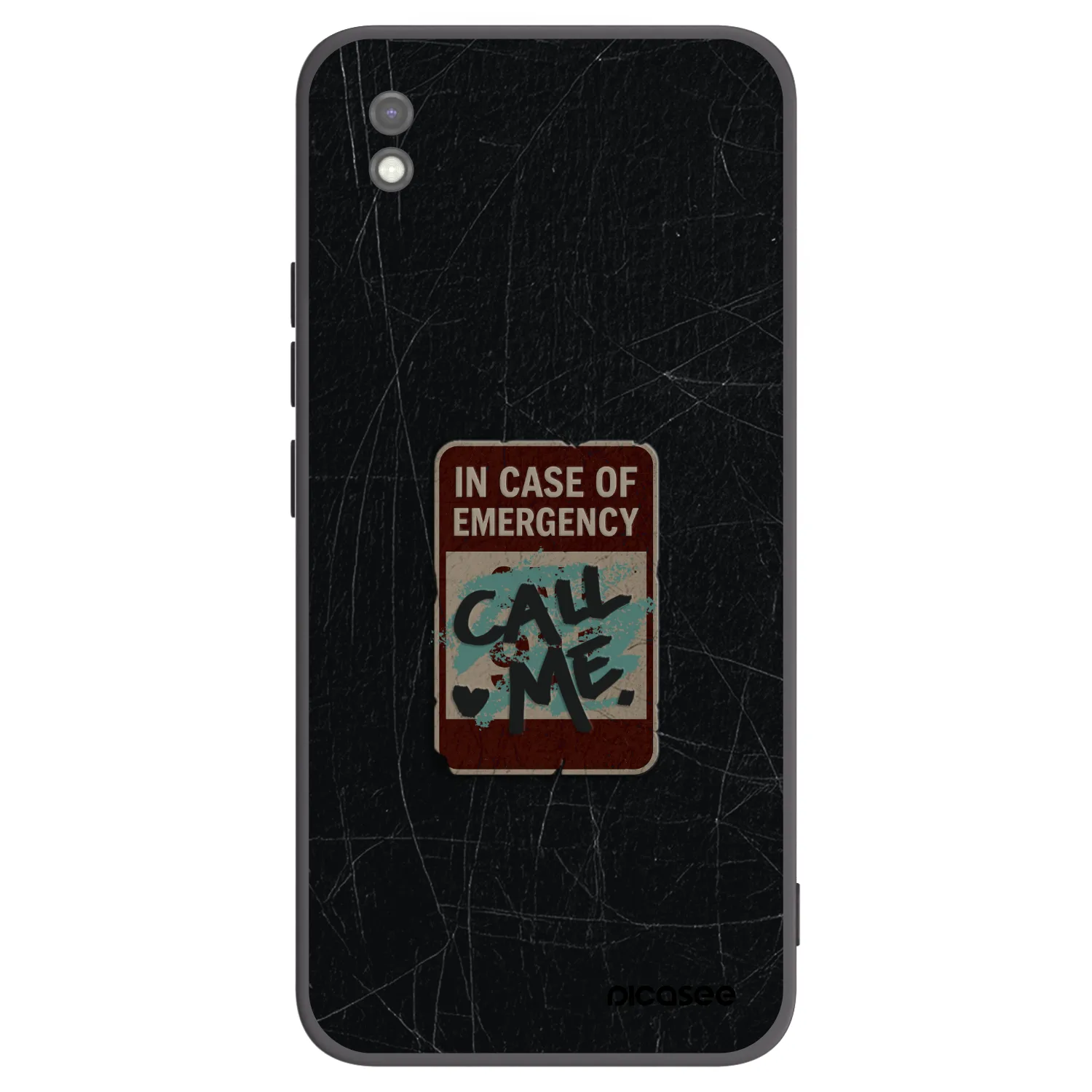 Picasee Μαύρη θήκη σιλικόνης για Xiaomi Redmi 9AT - EMERGENCY