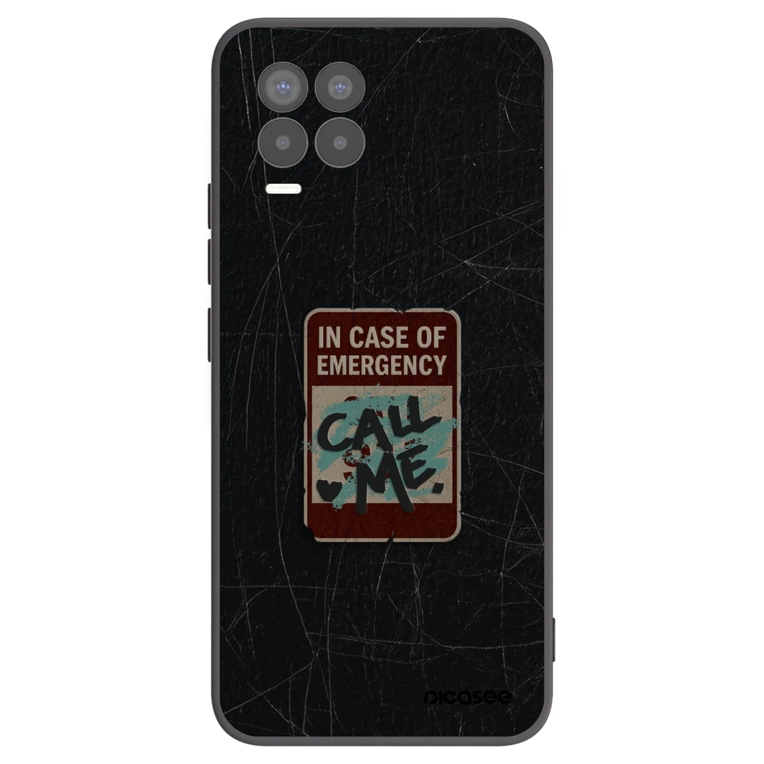 Picasee Μαύρη θήκη σιλικόνης για Realme 8 Pro - EMERGENCY