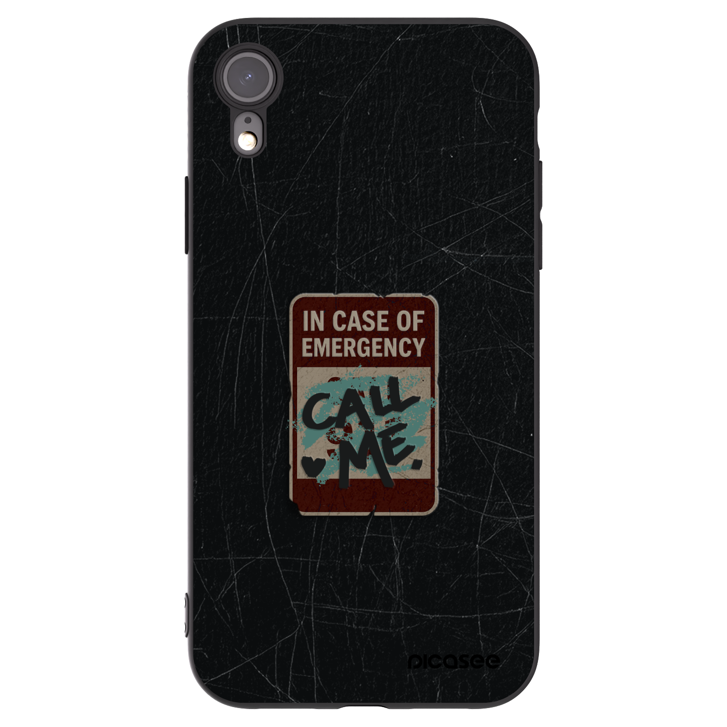 Picasee Μαύρη θήκη σιλικόνης για Apple iPhone XR - EMERGENCY
