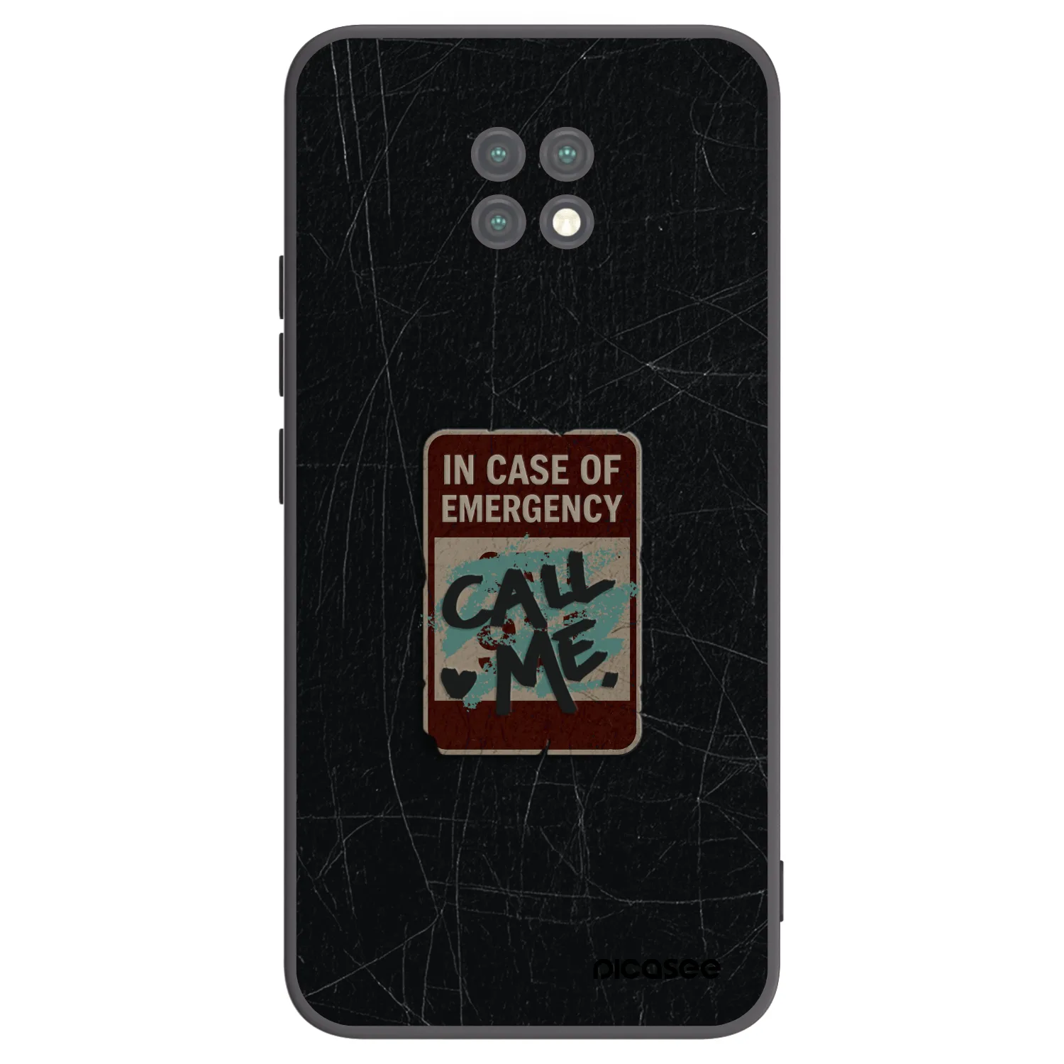 Picasee Μαύρη θήκη σιλικόνης για Xiaomi Redmi Note 9T - EMERGENCY