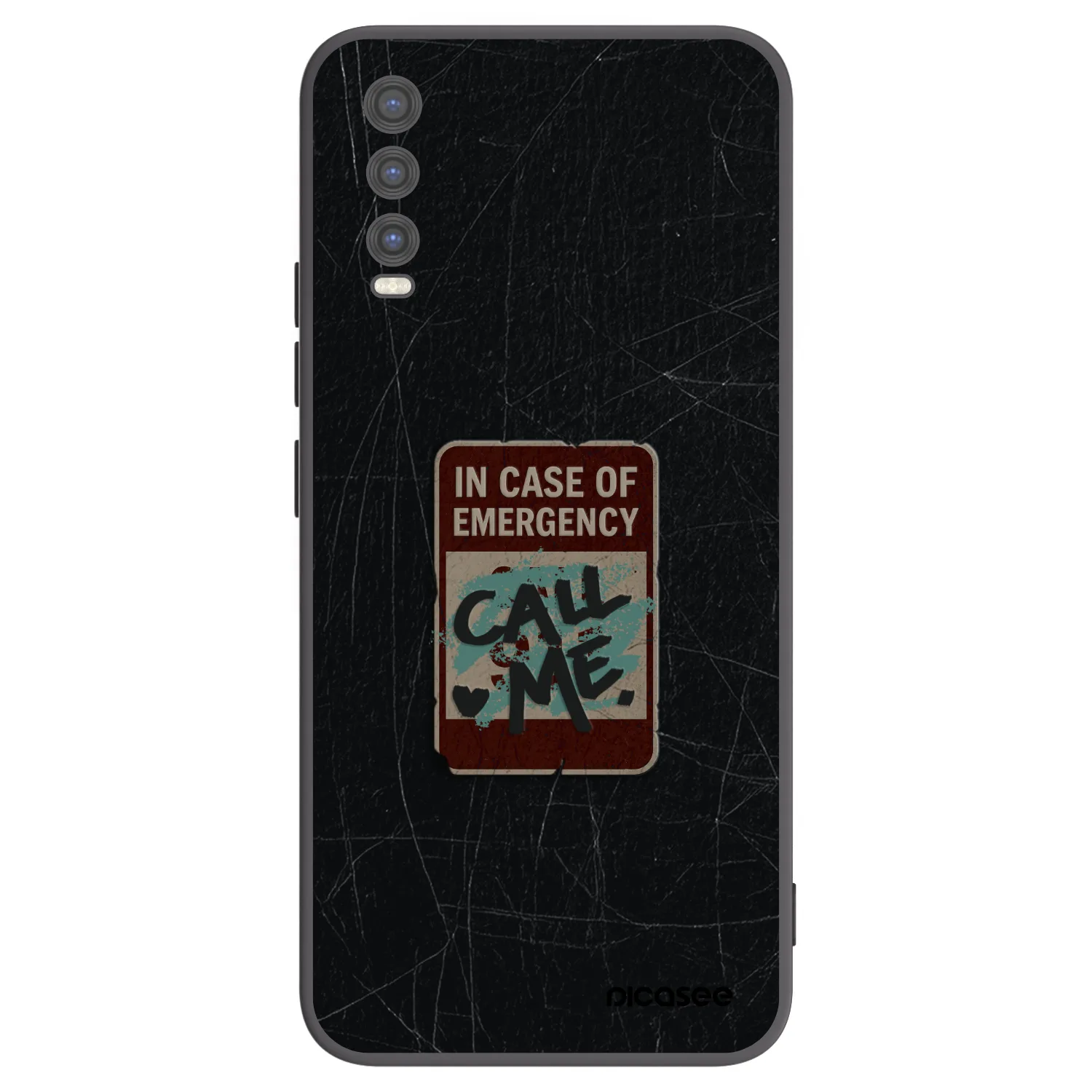 Picasee Μαύρη θήκη σιλικόνης για Vivo Y20s - EMERGENCY