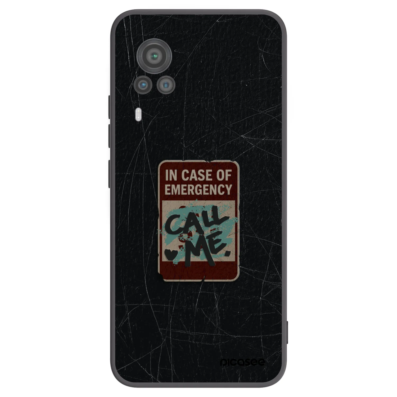 Picasee Μαύρη θήκη σιλικόνης για Vivo X60 Pro 5G - EMERGENCY
