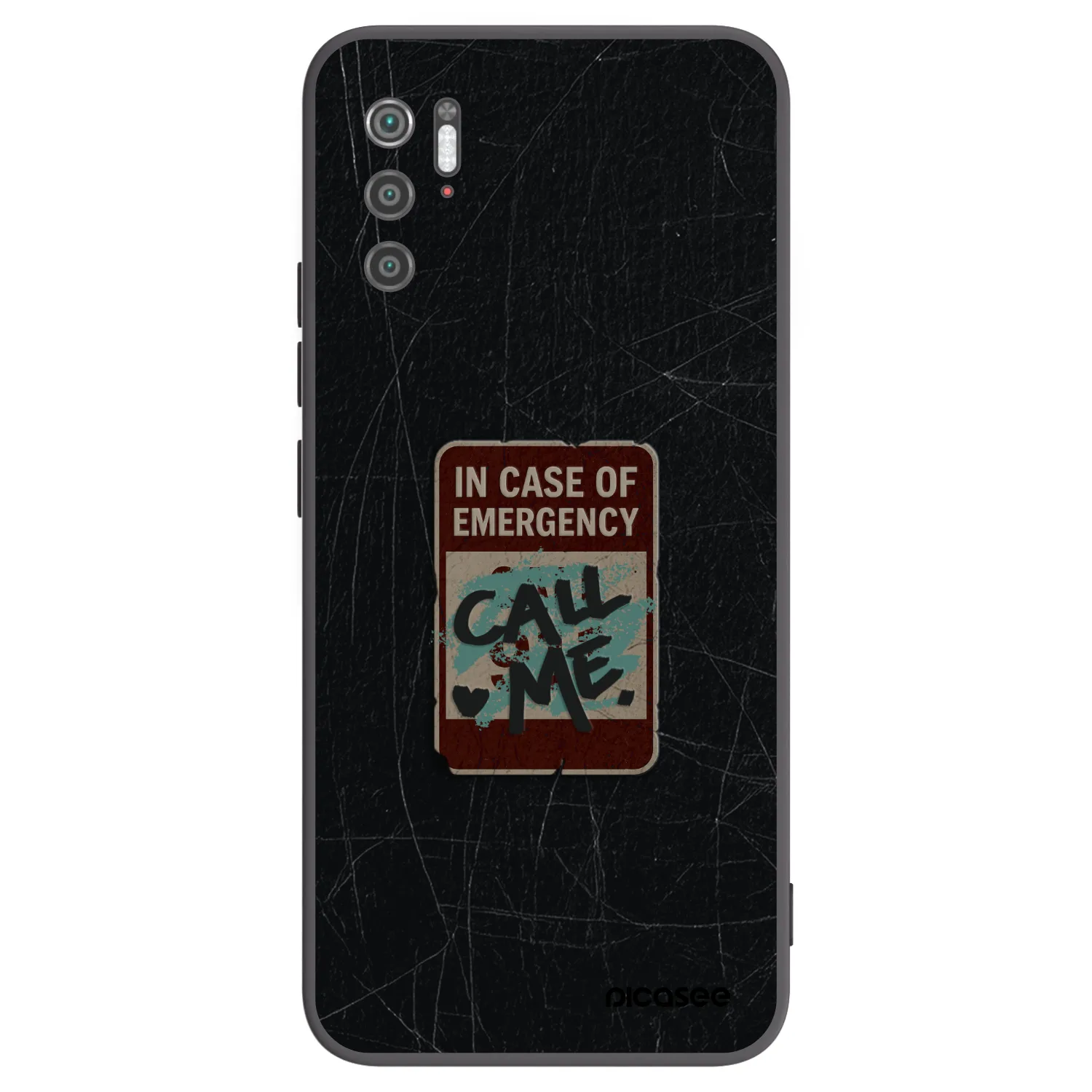 Picasee Μαύρη θήκη σιλικόνης για Xiaomi Poco M3 Pro 5G - EMERGENCY