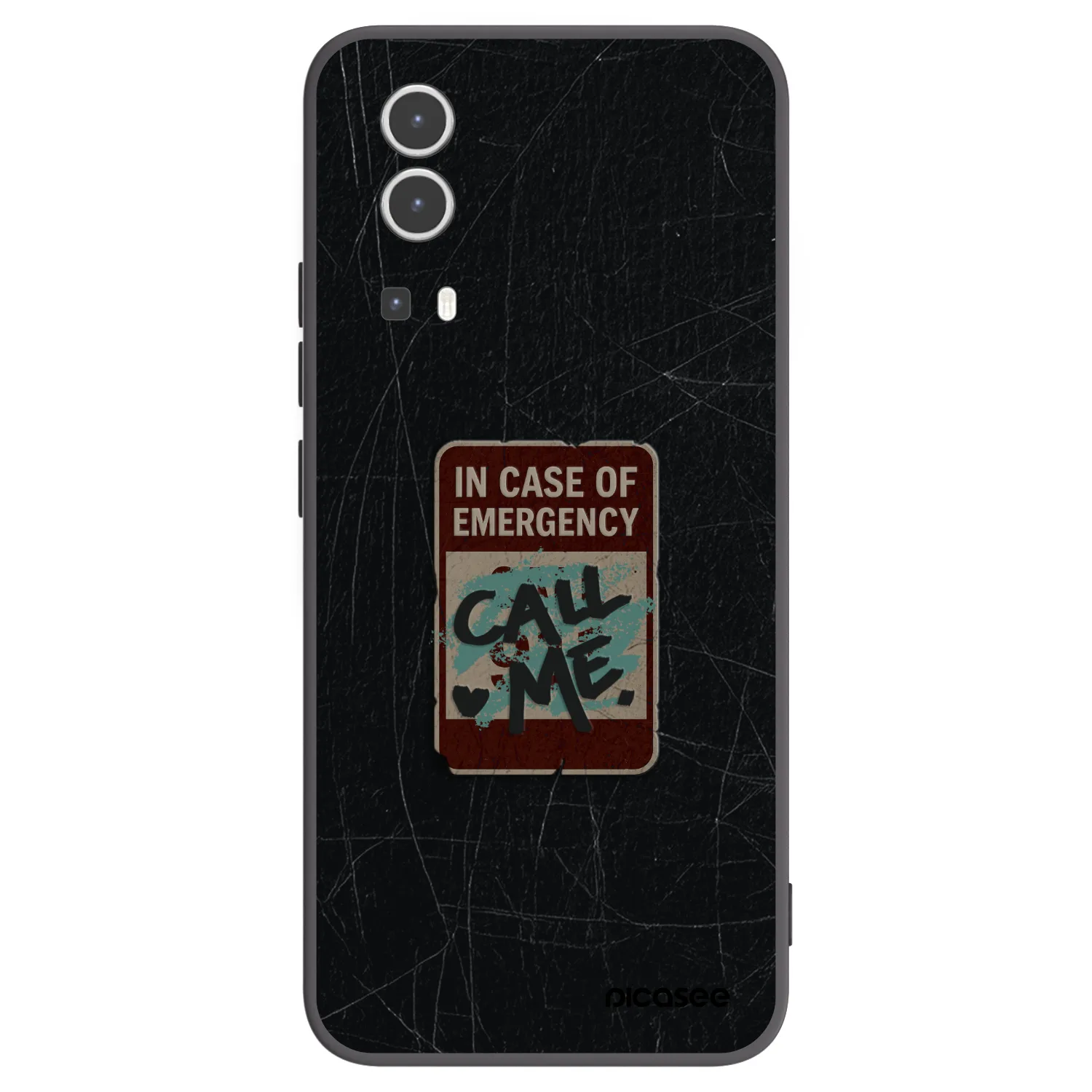 Picasee Μαύρη θήκη σιλικόνης για Vivo Y72 5G - EMERGENCY