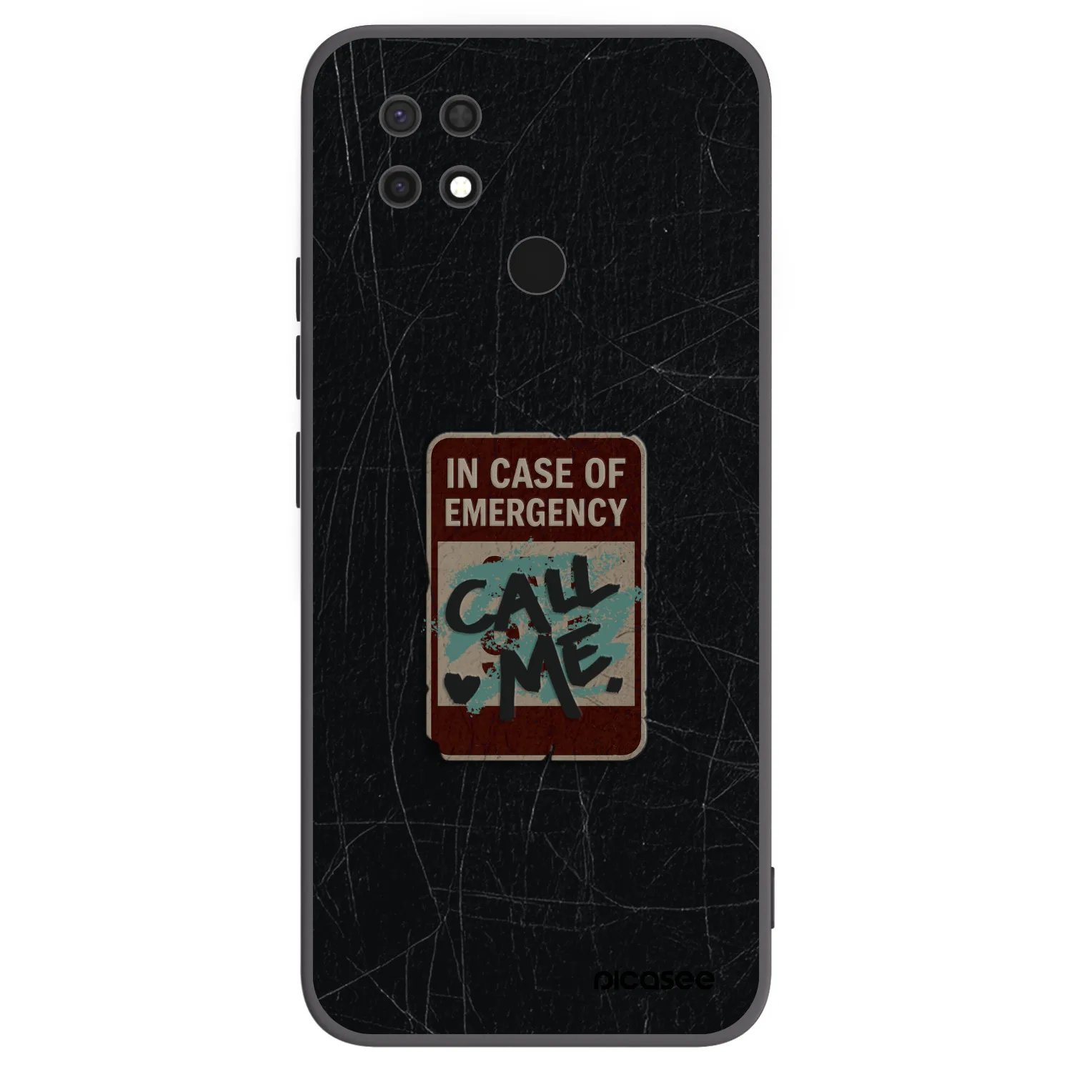 Picasee Μαύρη θήκη σιλικόνης για Xiaomi Redmi 10C - EMERGENCY