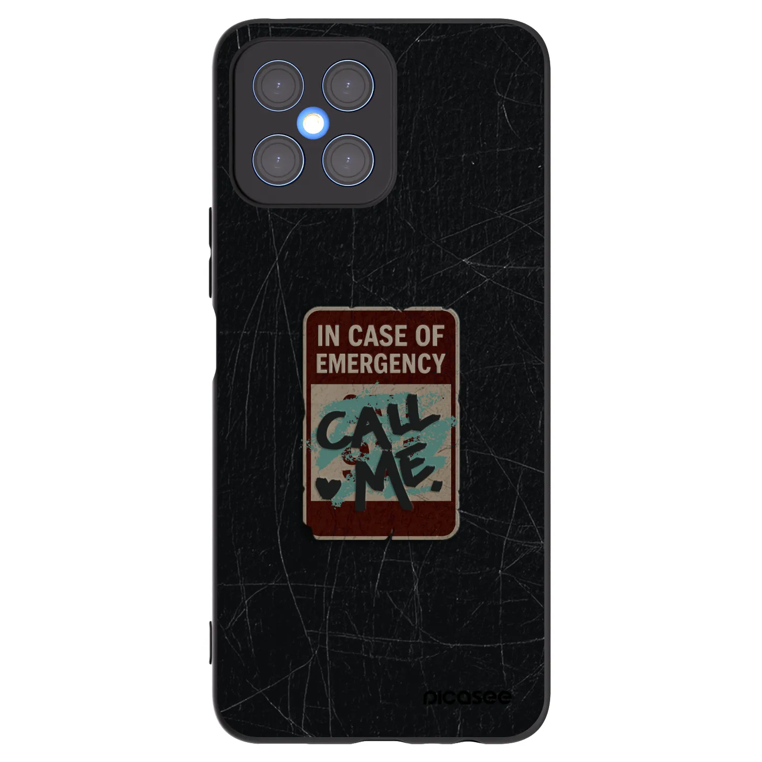 Picasee Μαύρη θήκη σιλικόνης για Honor X8 4G - EMERGENCY