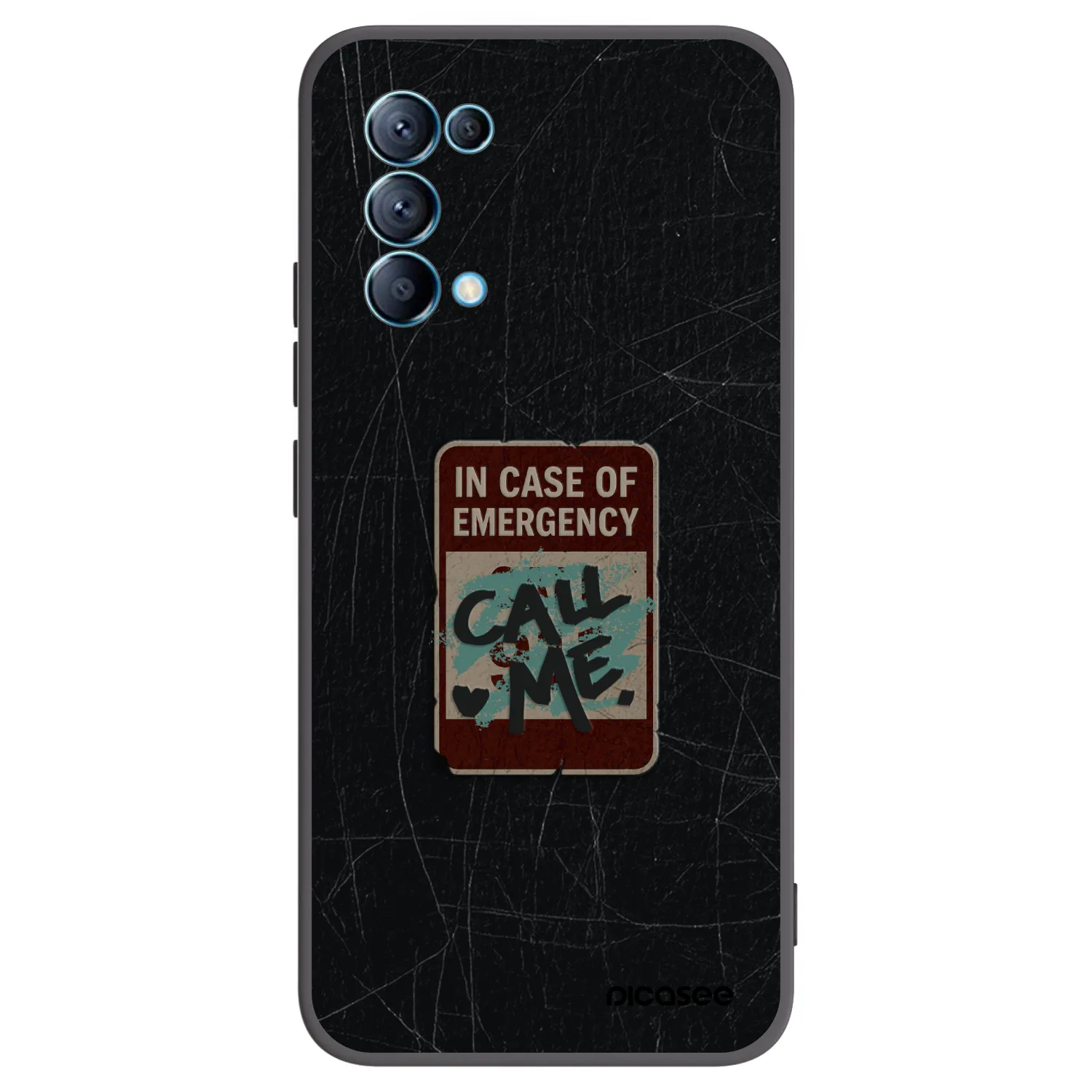 Picasee Μαύρη θήκη σιλικόνης για OPPO Reno 5 5G - EMERGENCY