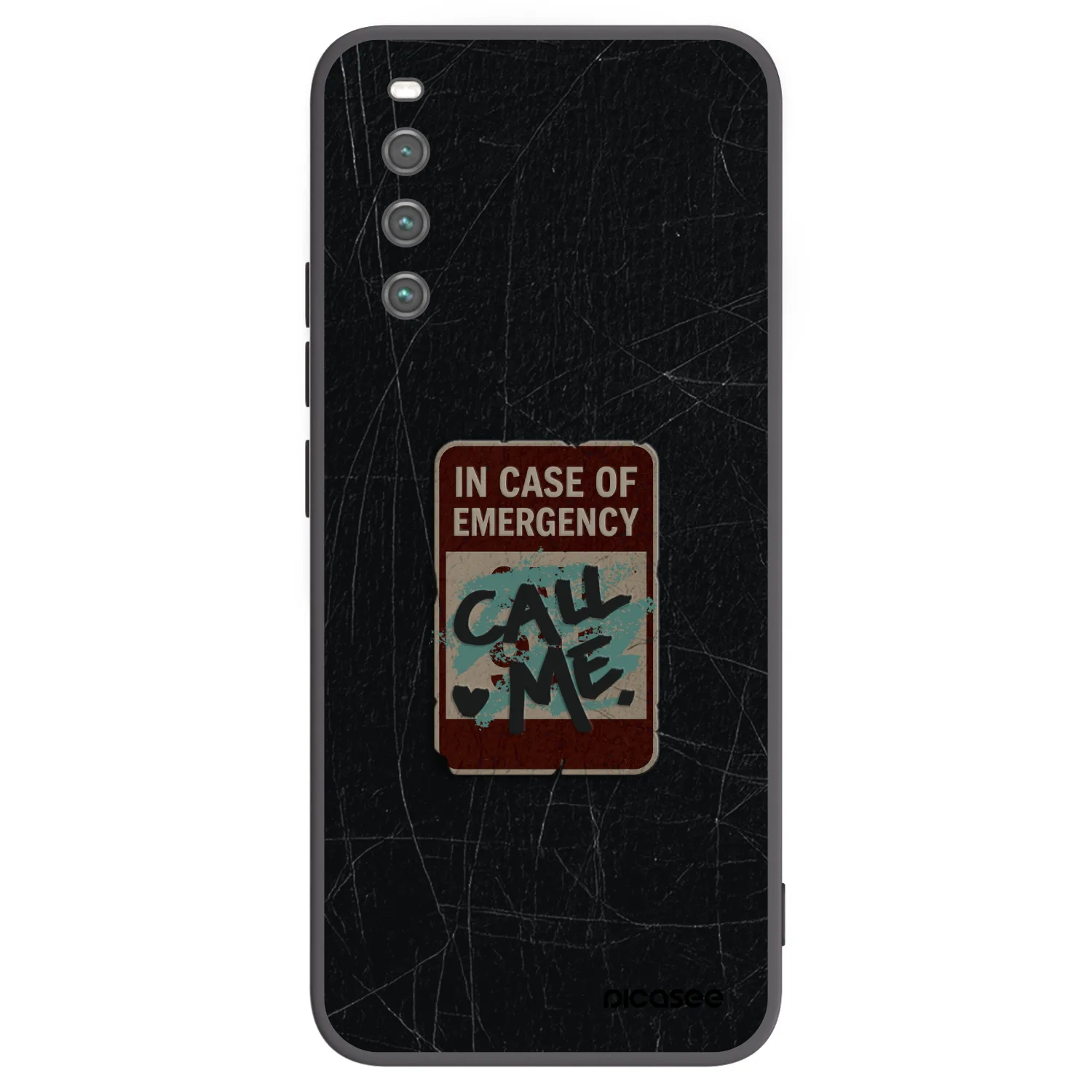 Picasee Μαύρη θήκη σιλικόνης για Sony Xperia 10 IV 5G - EMERGENCY